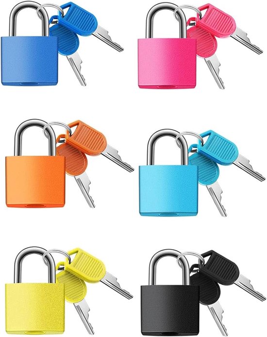 6 Mini Gepäckschlösser, Gepäckschlösser Mit Schlüsseln, Farbenfrohe Kofferschlösser, Mini Reisesicherheitsschloss Für Koffer, Rucksack, Laptoptas