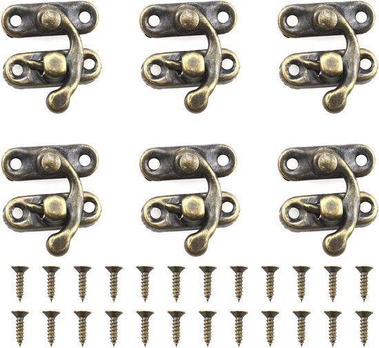 Dekorative Schmuckschatulle 6 Teilig Holzschatulle Mit Schnappverschluss Metallschlösser Antikes Hornschloss Hornhaken Zubehör Für Holzschatulle