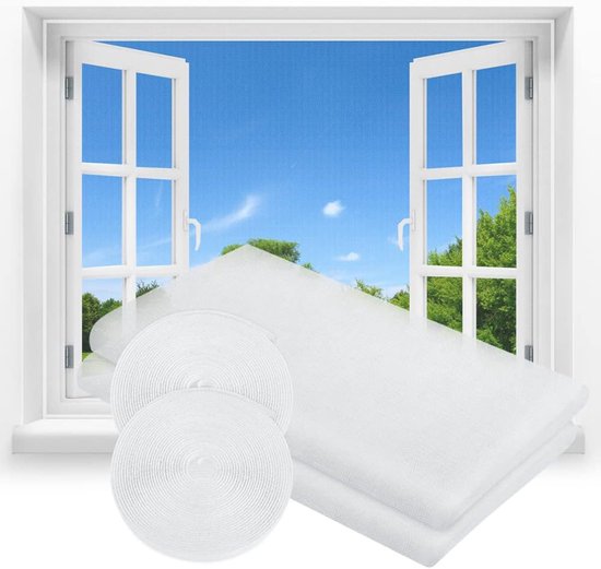 Aufrollbare Moskitonetze Für Fenster, 150 X 200 Cm, Selbstklebend, Inklusive 4 Rollen Klettverschluss, Moskitonetze Für Fenster Und Türen, Schwar