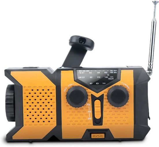 Solarbetriebenes Handradio Mit Tragbarer Led Taschenlampe, Am/fm/noaa Wetterradio Und 2000 Mah Handyladegerät