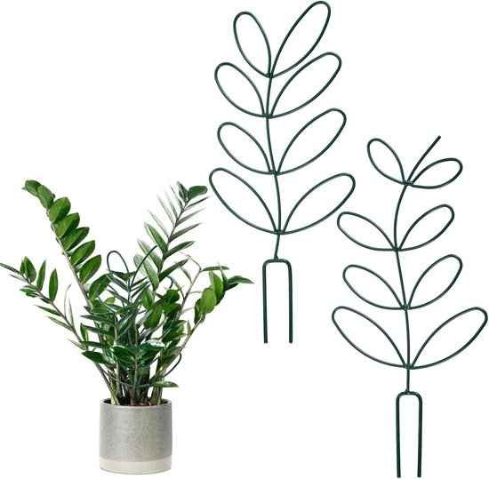 Pflanzenständer 2er Set Gartenständer Kletterpflanzenständer Blattförmige Pflanzenstützen Aus Metall, Als Geschenk Für Pflanzenliebhaber (grün)