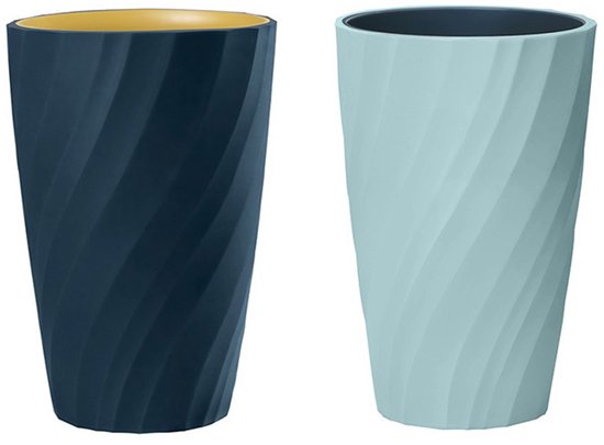 Mundspülbecher Aus Kunststoff, 2 Teilig Badezimmeraccessoires Skandinavisches Design Robust Und Bruchfest Für Jugendliche Und Kinder 450 Ml