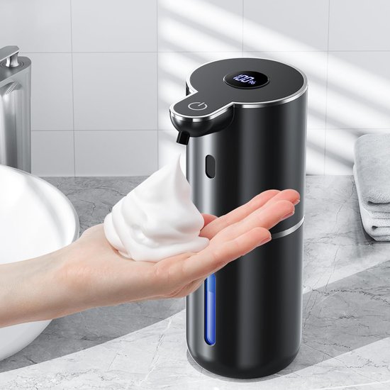 Automatischer Schaumspender Schaumtyp Schwarz 380 Ml 6 Schaumstufen & 1200 Mah Kontaktlose Infrarot Betätigung Wand /tischmontage Ipx5 Wasserdich