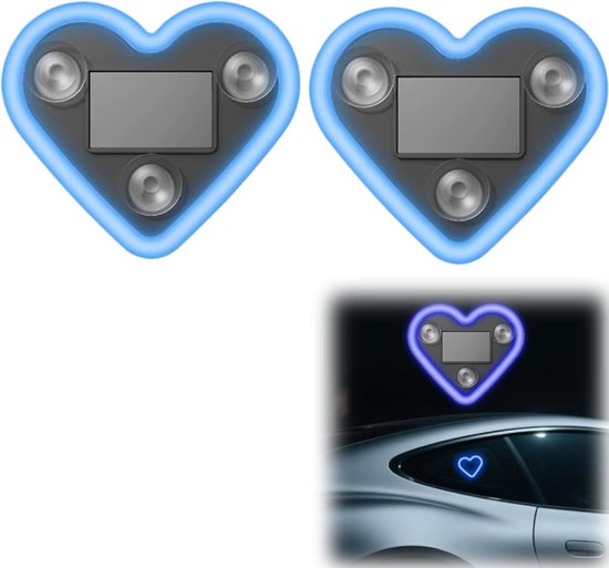 2er Pack Solarbetriebene Herzförmige Led Neonlichter Ip65 Wasserdichtes Ambientelicht Mit Mehreren Modi Romantische Auto Und Außendekoration (bla