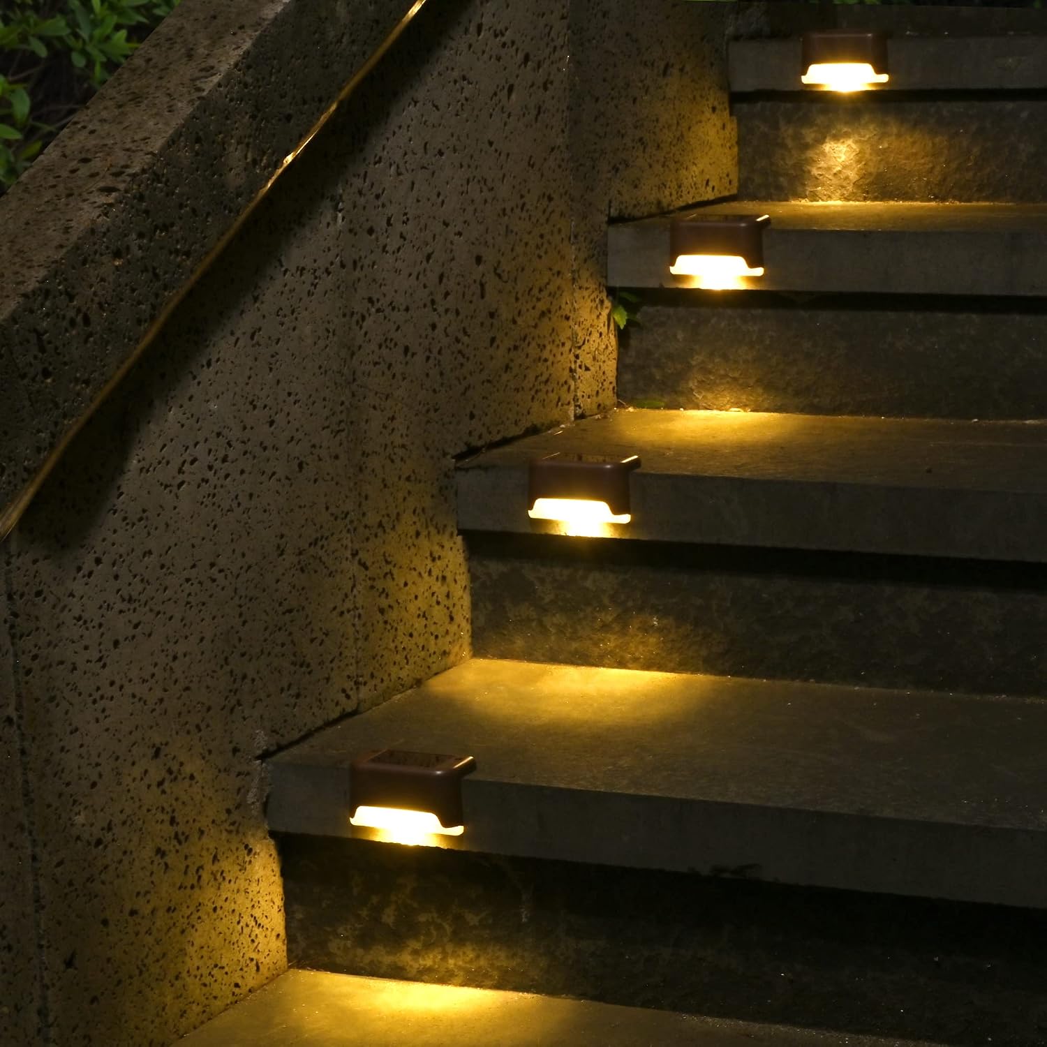 Solar-terrassenleuchten, 12er-pack, Wasserdichte Led-beleuchtung Für Außentreppen, Stufen, Zäune, Höfe Und Wege (warmweiß)