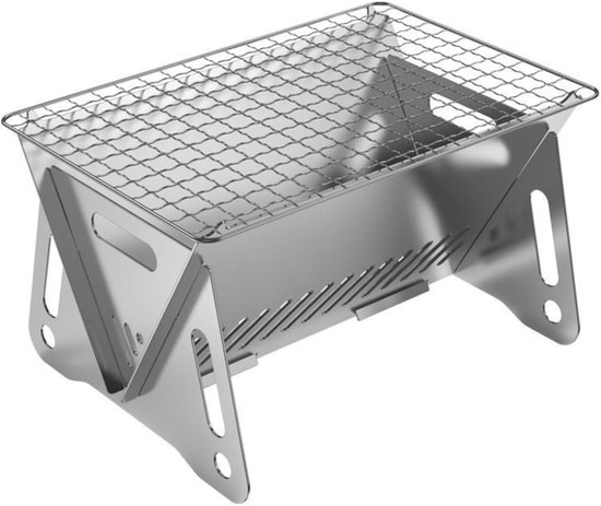 Kompakter, Faltbarer Holzkohlegrill Mini Feuerstelle Für 1 2 Personen Tragbar Mit Tasche Für Camping, Picknick Und Garten (8,2 X 5,5 Zoll)