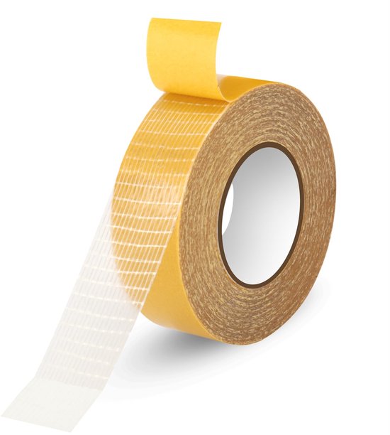 Doppelseitiges Textilklebeband 2 Cm X 20 M Superstark Starkes Selbstklebeband Hohe Klebkraft Dank Glasfasergewebe Transparent Für Kleidung, Teppi