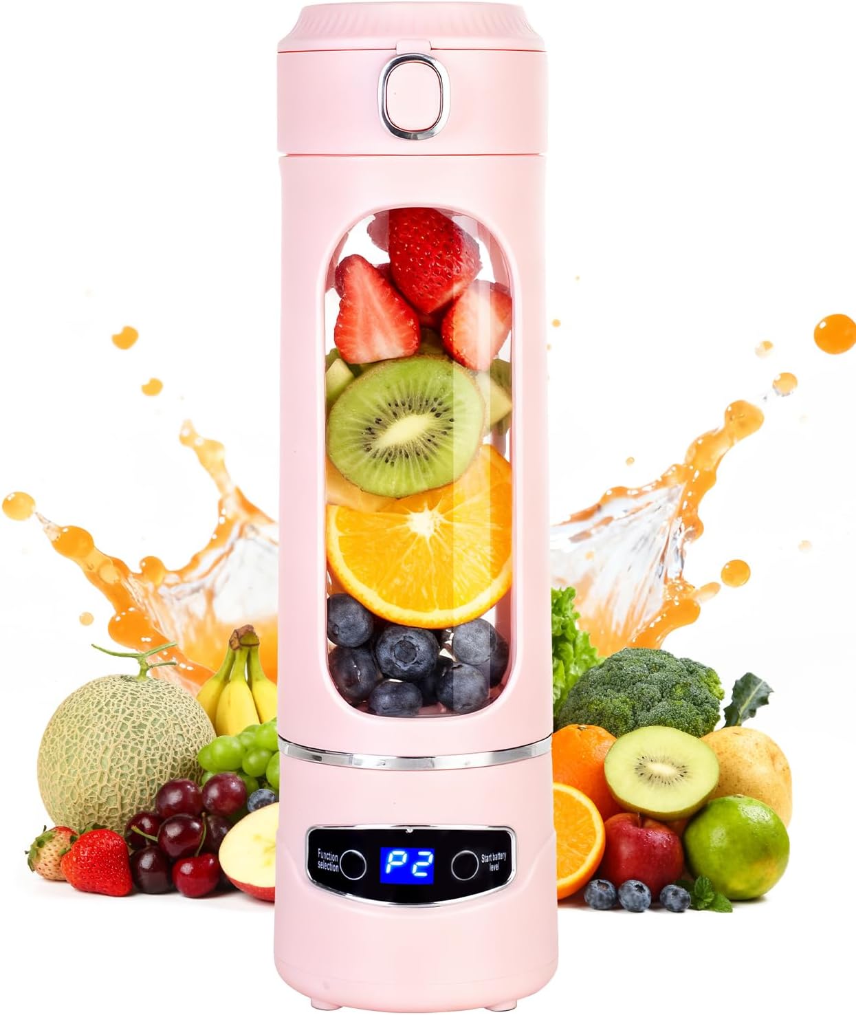 600 Ml (20 Oz) – Großer, Tragbarer Personal-mixer – Leistungsstark Und Kabellos – Für Smoothies Und Shakes – Pink