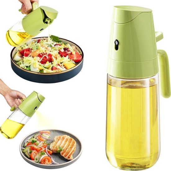 Stück Olivenölsprüher 2 In 1 Olivenölspender Glasbehälter Kein Ölablauf Auslaufsicher Grün 80 X 119 X 230 Mm 500 Ml Für Heißluftfritteusen, Salat