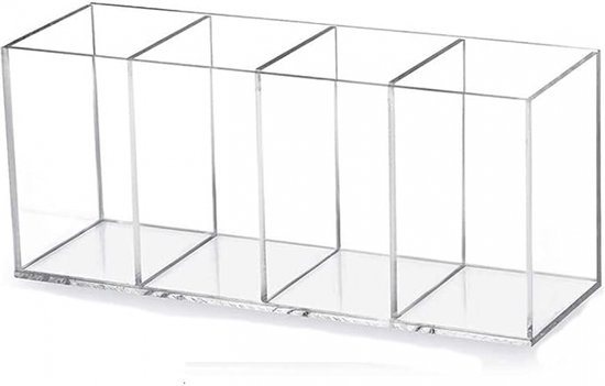 Make Up Pinsel Organizer Stiftehalter Schreibtisch Organizer 4 Fächer Transparenter Stiftehalter Für Pinsel, Stifte, Make Up Zubehör Und Büroarti