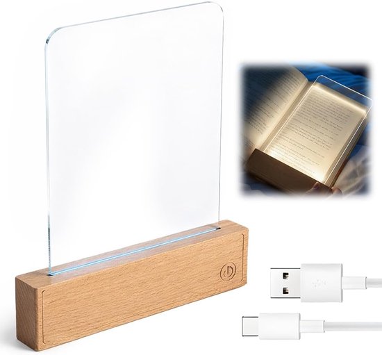 Led Leselampe Intelligente, Transparente Led Leselampe Mit Flachem Panel (dreifarbig) Dimmbar 1200 Mah Akku Hochwertige Verarbeitung Aus Massivho