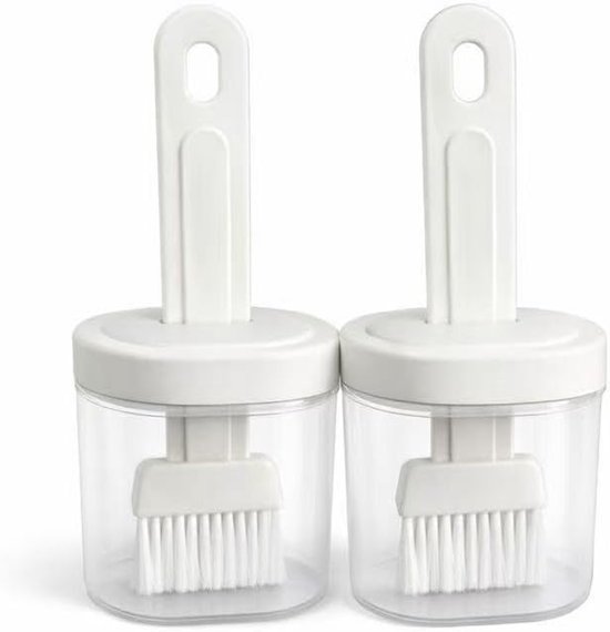 2er Pack Ölspenderflasche Mit Pinsel, 2 In 1 Speiseölpinsel Und Spender, Nachfüllbarer Olivenölbehälter Mit Silikon Grillpinsel Für Heißluftfritt