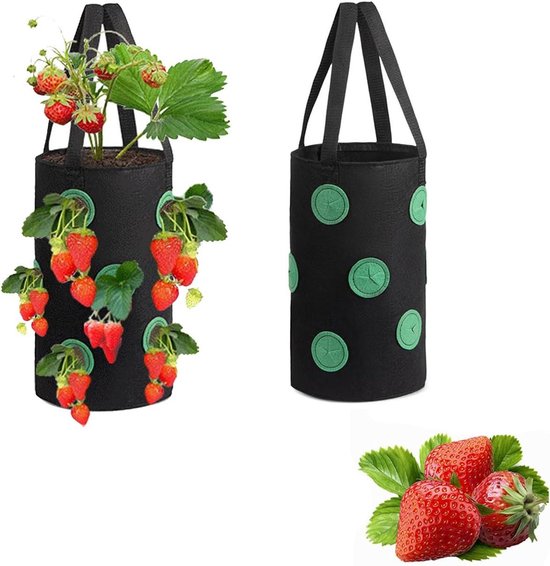 Pflanzsäcke Für Erdbeeren Und Gemüse Hängebeutel Mit Loch Hängekorb Aus Vliesstoff Für Pflanzen Für Kräuter, Gemüse Und Blumen