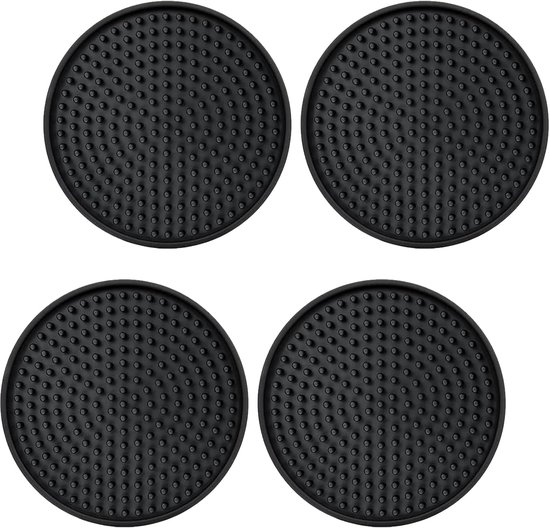 Rutschfeste Untersetzer 10 Cm Schwarz 4 Stück
