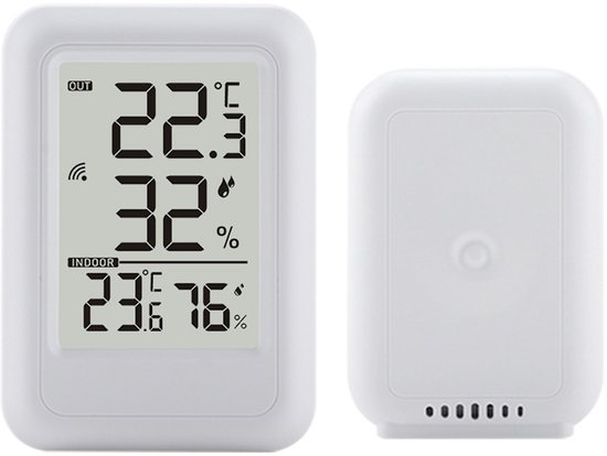 Wetterstation Mit Hygrometer 9,9 °c Bis 60 °c Feuchtigkeitsmesser Für Innen Und Außen Kabellos Mit Außensensor Digitales Innen /außenthermometer