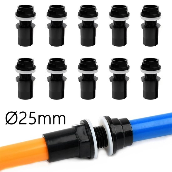 10 Stück Pvc Tankverbinder Ø 32 Mm Mit Gewinde Für Teichfiltersysteme Inklusive Dichtung Und Mutter