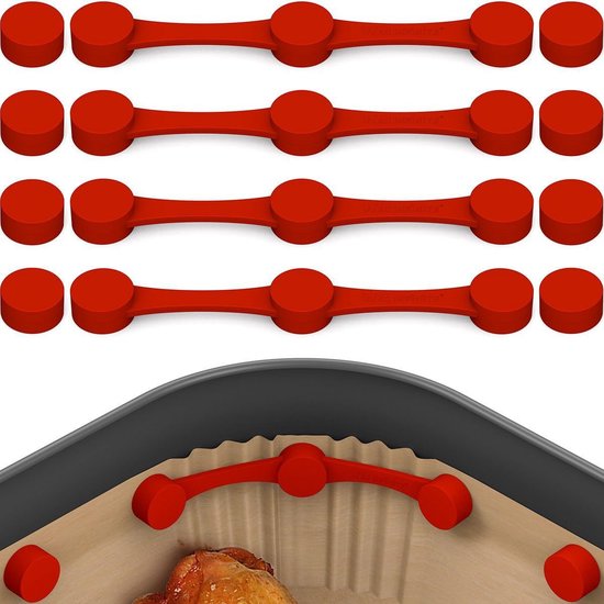 Magnetclip Für Heißluftfritteuse, Befestigungsclips Für Heißluftfritteusen, Backpapier Einlage, Hitzebeständiger Magnetischer Silikonclip, 4er Pa