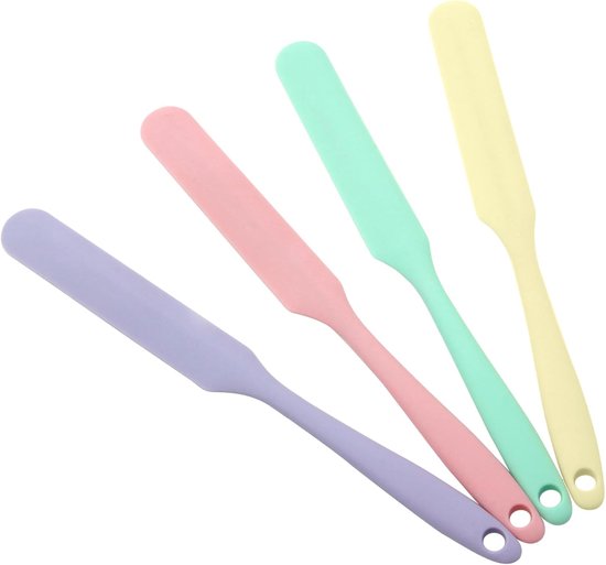 Küchenschaber 4er Set Silikonspatel Mit Antihaftbeschichtung Und Hitzebeständigkeit Für Kuchen Und Cremes 25 Cm 4 Farben