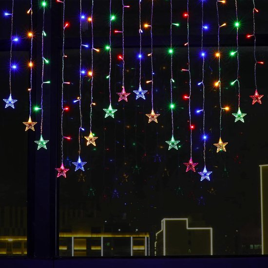 9 M Lange Lichterkette „sternenhimmel“ Für Fenster, 8 Modi, Led Weihnachtsdekoration, Mehrfarbig