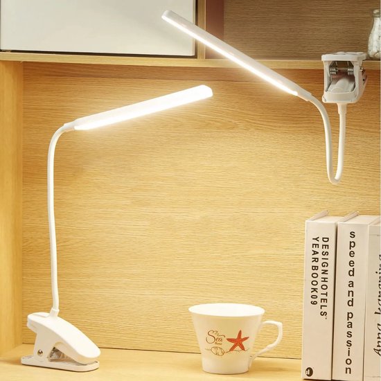 Led Leselampe Mit Klemme, Usb Aufladbar, Augenschonend, 24 Leds, Flexibler Hals, Nachttischlampe, Touch Bedienung, Tragbar, Klemmbar, Schreibtisc