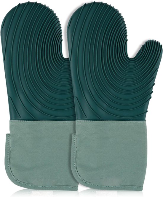 2 Teiliges Silikon Ofenhandschuh Set Mit Baumwollfutter Isolierte Silikonhandschuhe Set Mit Isolierten Silikonhandschuhen Bpa Freie Lange Küchenh