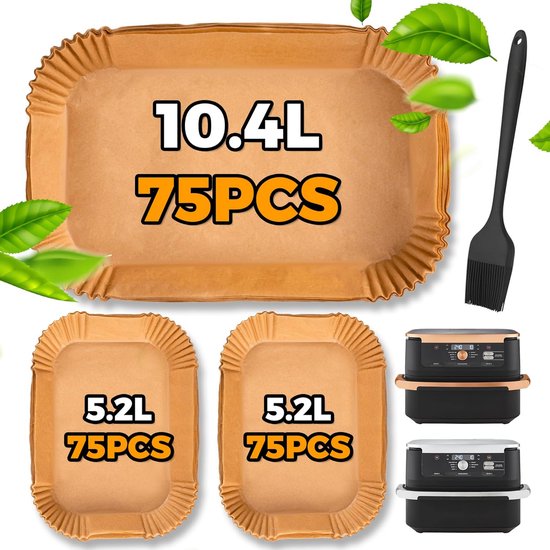225 Stück Backpapier Für Ninja Dual Foodi Flexdrawer Af500eu 10,4 L, Einlagen Für Duronic 10 L/af500eucp Heißluftfritteuse, Zubehör Für Cosori 10