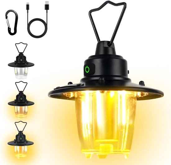 Wiederaufladbare Campinglampe, Retro Zeltlaterne, Wiederaufladbare Led Campinglampe, 3 Lichteinstellungen, Dimmbar, 8 Stunden Laufzeit Für Campin