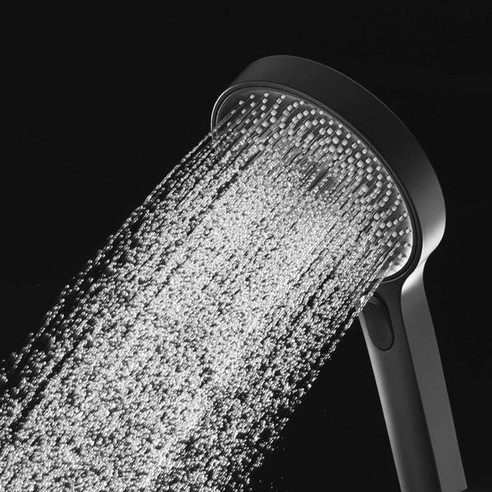 Duschkopf Regendusche Handbrause Mit 3 Strahlarten, Wassersparender Großflächen Duschkopf, Mattschwarz Fürs Badezimmer
