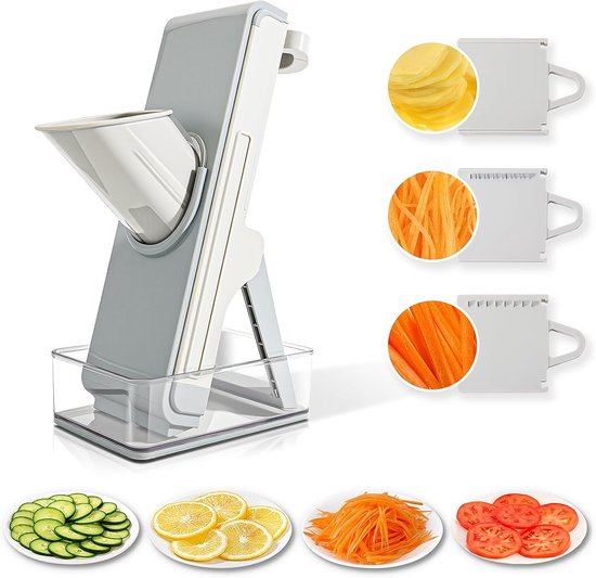Sicherer Mandolinenschneider Für Die Küche, 4 In 1 Gemüseschneider, Mandolinen Julienne Schneider Für Obst Und Gemüse, Kartoffelschneider Für Pom
