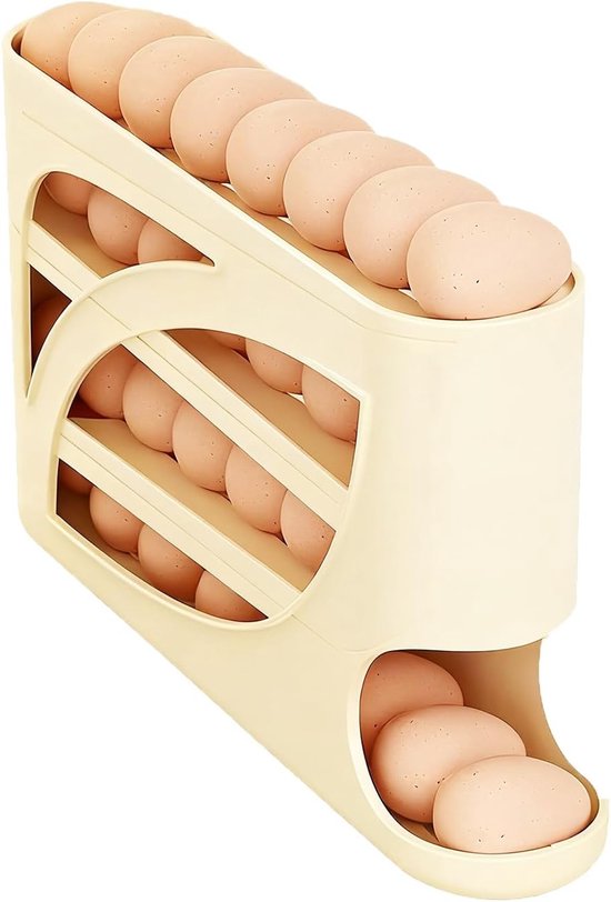 Eierhalter Für Den Kühlschrank Automatischer Eierroller/spender/aufbewahrungsorganizer Platzsparendes 4 Stöckiges Eierregal Für 30 Eier Für Kühls