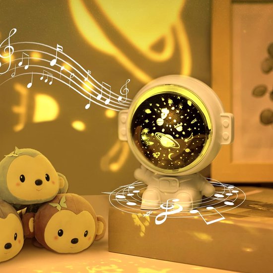 Astronauten Sternenhimmel Projektor, 360° Drehbar Mit 8 Musikstücken, 3 Projektionsthemen, 3 Lichtmodi, Usb Aufladung, Als Geburtstagsgeschenk, F