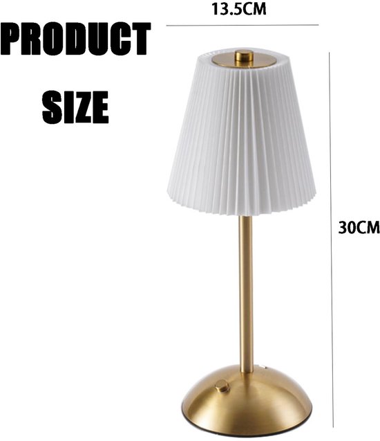 Led Schreibtischlampe Kleine, Plissierte Schreibtischlampe Minimalistische Nachttischlampe Dimmbar Mit Lampenschirm Sanftes Licht Für Schlafzimme