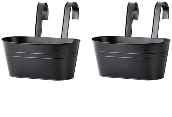 2 Teiliger Ovaler Eimer Mit Haken Hängender Blumentopf Für Balkone Hängender Blumentopf Aus Schmiedeeisen Abnehmbarer Haken Mit Abflussloch Und H