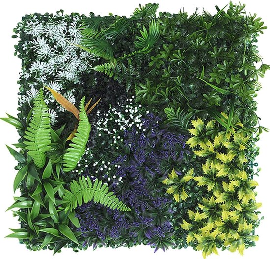 Künstliche Wandpaneele Üppige Künstliche Efeublätter Formschnitthecke Sichtschutz Grüne Grashintergrunddekoration (abmessungen: 50 X 50 Cm/19 7 X