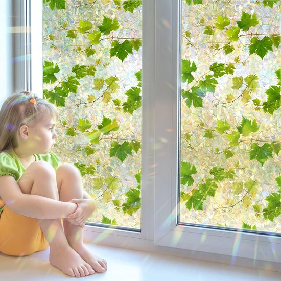 Fensterfolie Mit Pflanzenmotiv Blendschutz Regenbogeneffekt 40 X 200 Cm