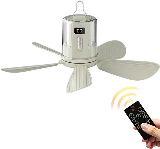 Tragbarer Campingventilator Mit Lampe 40 Cm (16 Zoll) Wiederaufladbarer Zeltventilator 10800 Mah Akku 3 Farbtemperaturen + Rgb Licht Abnehmbare F