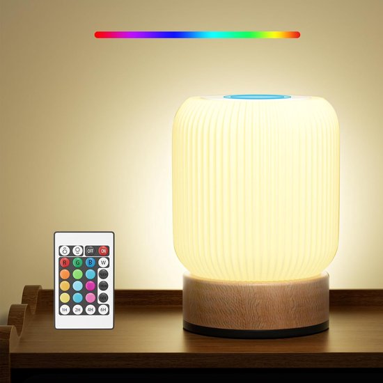 Nachtlampe Mit Touch Und Fernbedienung 13 Rgb Farben, 6 Stufig Dimmbar Wiederaufladbar, Kabellos
