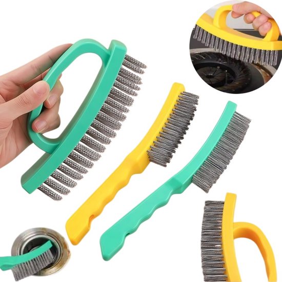 4 Teiliges Stahlbürsten Set Dichte, Robuste Edelstahlbürsten Bürsten Zur Rostentfernung In Der Küche Bürsten Zum Entfetten Und Reinigen Von Grill