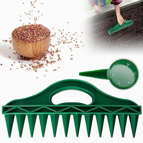 Hand Erdblocker Set Handsämaschine Bodenbelüfter 12 Loch Handsämaschine Für Kleine Sämaschinen Und Dünger Kombiniertes Garten Erdbohrer Und Dünge