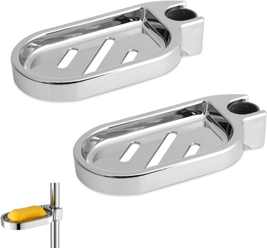 2 Teilige Seifenablage Für Die Dusche Verstellbare Seifenablage An Der Duschstange Kein Bohren Erforderlich Duschkopfhalterung Einfache Montage U