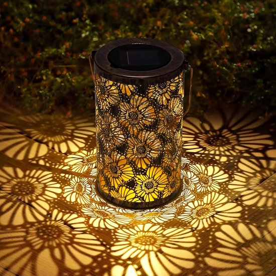 Hängende Solarlaternen Wasserdicht Gänseblümchen Design Metall Led Für Garten, Terrasse, Balkon Und Wege