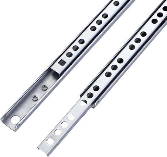 Set Aus 2 Kugelführungen Mit 17 Mm Nut, Länge 246 Mm, Metallschubladenschienen Mit Kugellagern, Schubladenschienen Für Möbelschubladen Mit Einer