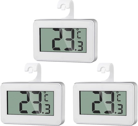 3er Pack Mini Digitalthermometer Gefrierschrankthermometer Digitales Kühlschrankthermometer Temperaturmessbereich: 20 °c Bis 60 °c Elektronisches