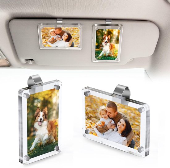 2 Fotohalterungen Für Die Sonnenblende Magnetischer Fotoclip (6 X 9 Cm) Für Die Sonnenblende, Für Horizontale Und Vertikale Fotopräsentation, Tra