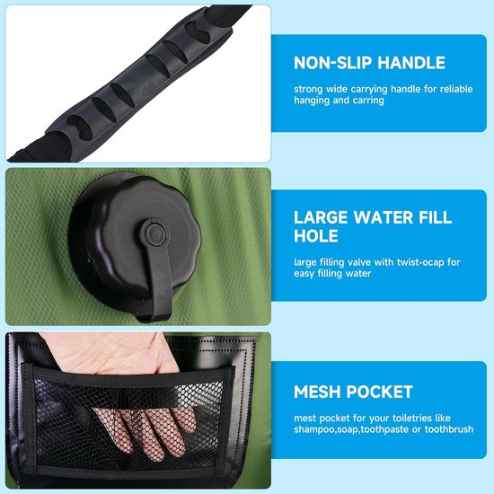 Solar Duschbeutel 20 L Campingdusche Wasserbeutel Mit Abnehmbarem Schlauch Und Ein /ausschalter Am Duschkopf Für Camping, Wandern Und Outdoor Akt