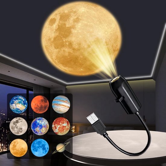 Planeten Und Mondprojektor, Romantisches Led Nachtlicht Fürs Schlafzimmer, Stimmungsprojektion, Sternenhimmel Deckenleuchte (serie „planeten“)
