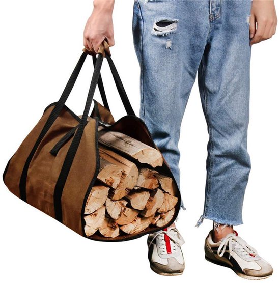Holztragetasche Holzscheit Tragetasche Canvas Taschen Für Camping Holzaufbewahrung Für Kamine Zubehör Für Holzöfen Wasserdichte Tragetasche Mit G