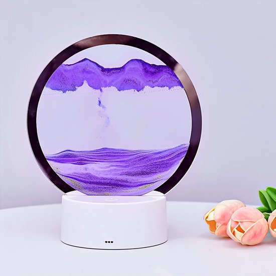Nachtlicht Mit Treibsandeffekt Für Neben Dem Bett Oder Auf Dem Schreibtisch Im Kinderzimmer, 3d Lampe Mit Beweglichem Sand, Bunte Glasdekoration