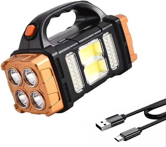 Hochleistungs Led Arbeitsleuchte Multifunktionale Taschenlampe Mit Suchscheinwerfer Und Laternenfunktion Wiederaufladbare, Wasserdichte, Solarbet