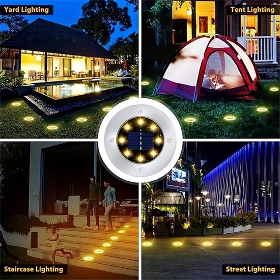 2er Pack Solar Bodenleuchte Edelstahl Led Solarleuchte Für Den Außenbereich Wasserdicht, Hell, Für Wege, Gärten, Terrassen, Rasenflächen Und Pati